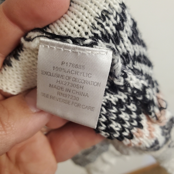 Absolutely Famous Cardigan Knitted Open Front Waterfall Pink Gray Crem Lace XL - Picture 11 of 13